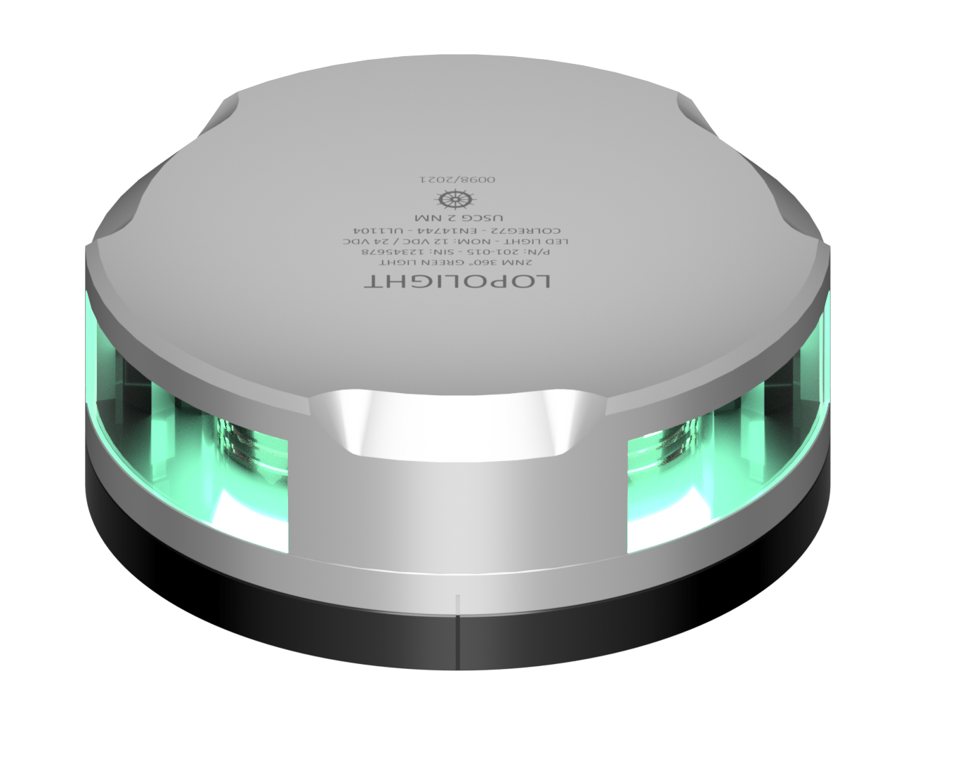 2nm 360° Green, silver w/FB base 2nm 360° Green, silver w/FB base